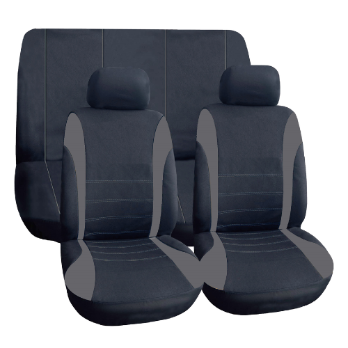 Black/Dark Grey Elegant 6 Piece Seat Cover Set