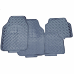 Carbon/Grey Aluminum Look Car Mat Sets - 4 Piece